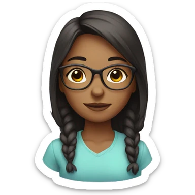 girl with glasses sticker