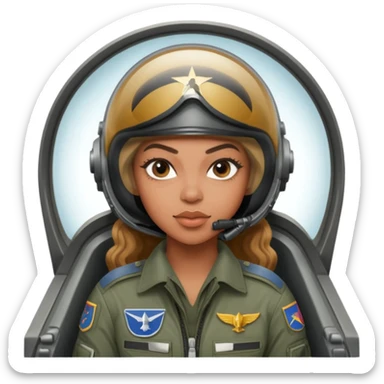 Beyonce as a fighter jet pilot sticker