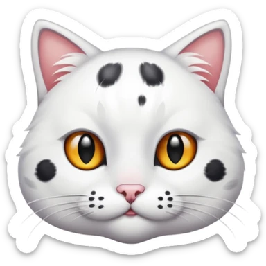 Un gato blanco con manchas en los ojos y cola negra sticker