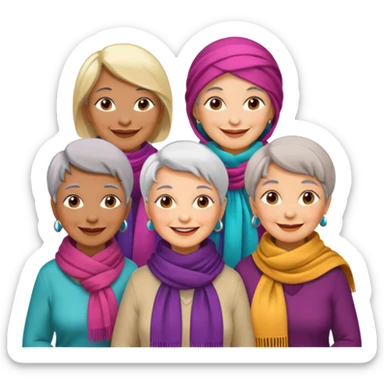 4 older ladies sticker