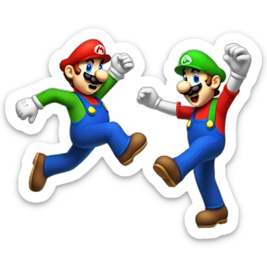 mario and luigi dancing sticker