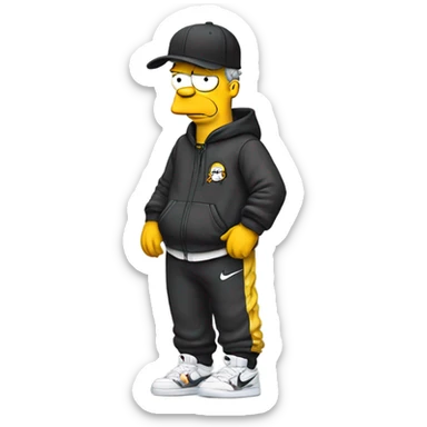 Homer Simpson wearing a Nike set with Jordans fours sticker
