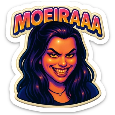 grin EVIL LOOk , Make it say "MOREIRAAA"" sticker