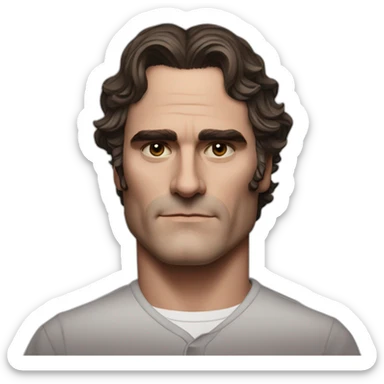 Joaquin Phoenix wearing a henley shirt sticker