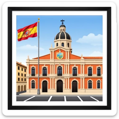 ayuntamiento con una bandera de españa sticker