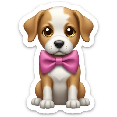 Dog with a bow  sticker