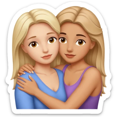 intimate sfw woman touching woman love sticker