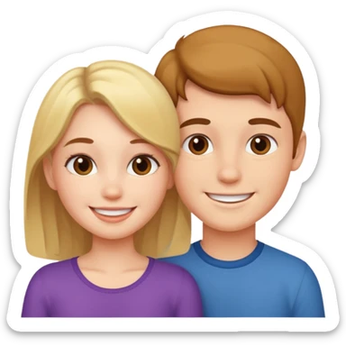 Intimate girl and boy sticker