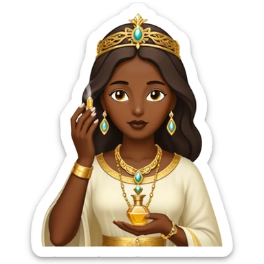 dark skinned Biblical woman anoints with perfume sticker