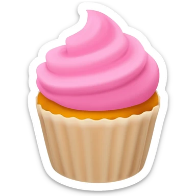 Cupcake with pink icing sticker