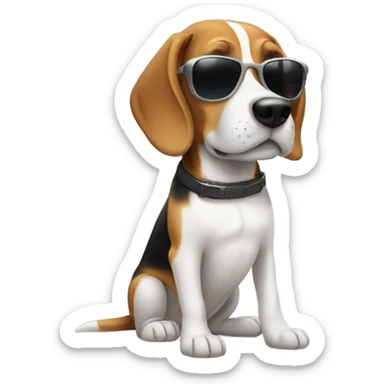 Beagle wearing sunglasses sticker