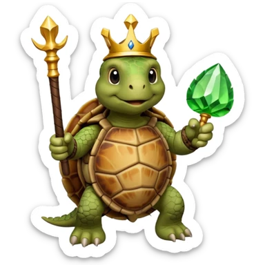 royal staff tortiose with scepter in left hand sticker