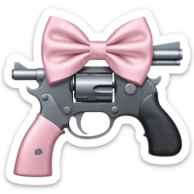 Gun with a light pink bow  sticker