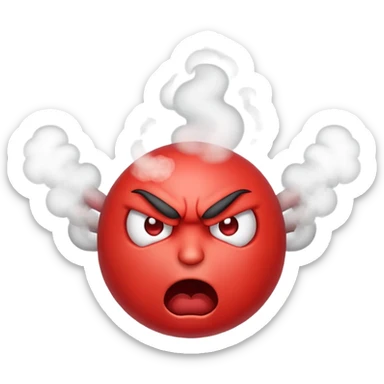 angry emoji face with steam coming out of ears, representing insult sticker