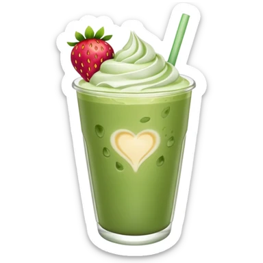 iced matcha latte strawberry  sticker