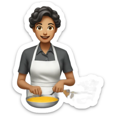 mujer - cocinando - rico sticker