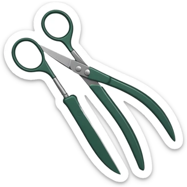 gardening scissors dark green  sticker