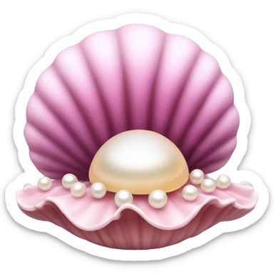 Pink clam with pearl sticker