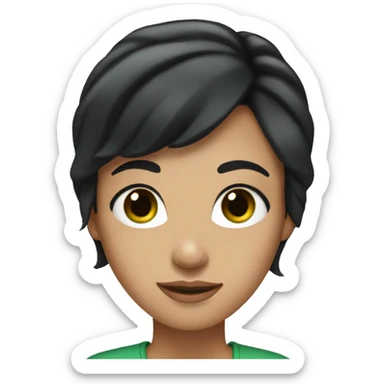 Women With middle black Hair and Green Brown eyes  sticker