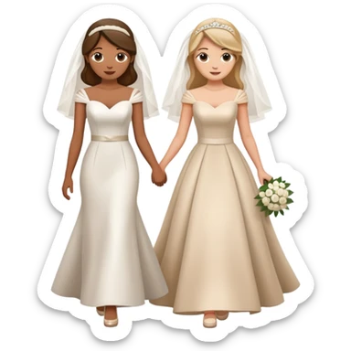 Bride and bridesmaid walking  sticker