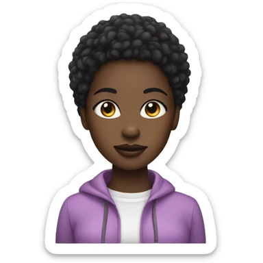 Black afro girl with a mac sticker