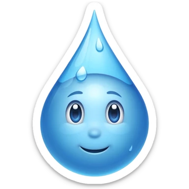 una gota de agua como dibujo animado como en la pelicula de elemental de puixar sticker