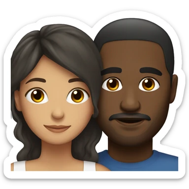 Spanish woman and black man couple  sticker