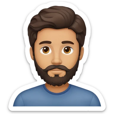 man face with beard, medium skin tone, and dark wavy hair sticker