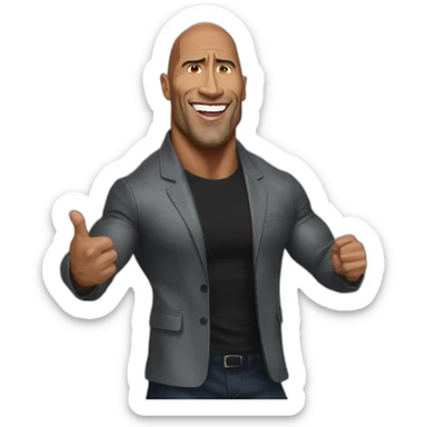 the rock qui embrasse macron sticker