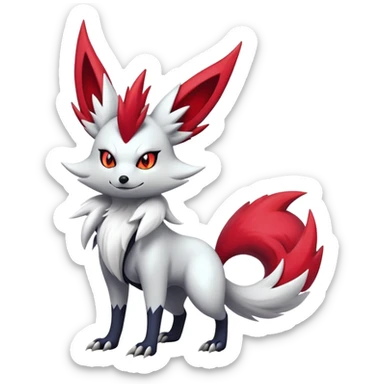 Shiny Exotic Gothic Braixen-Zoroark-Zangoose-hybrid-creature sticker