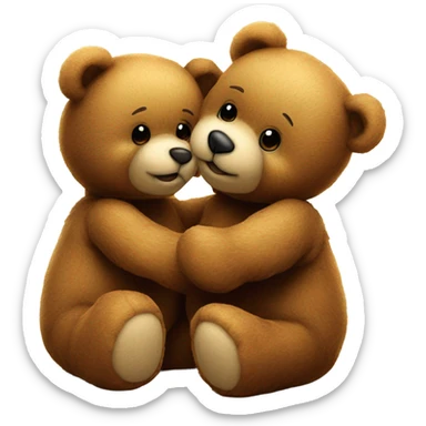 teddy bear kissing another teddy bear sticker