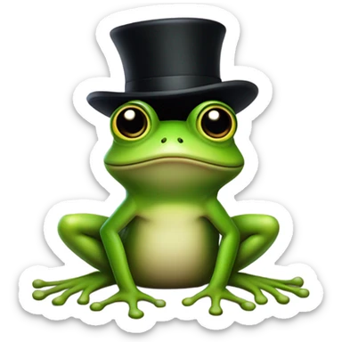 Frog wearing a top hat sticker