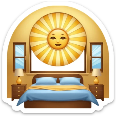Aesthetic sun rays from window in bedroom sticker
