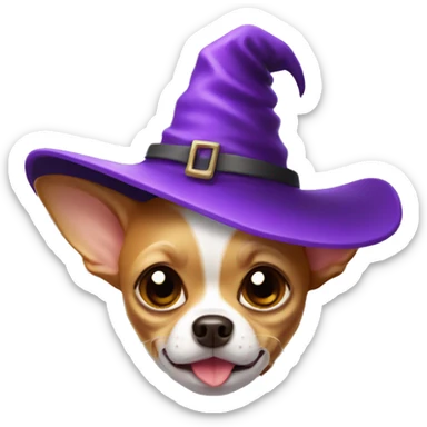 Chihuahua with witch hat sticker