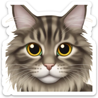 Maine Coon with eyes in a bunch sticker