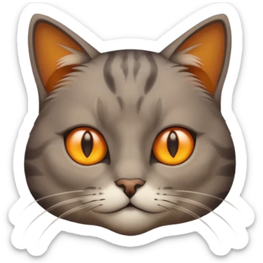 A Cat her race is persante he hair is grew and brown with they eyes orange and Yellow and sticker