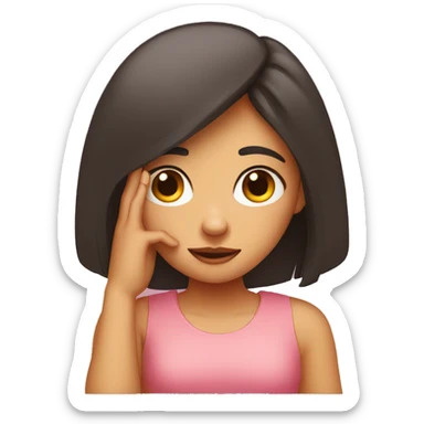 a sassy girl with face palm gesture sticker