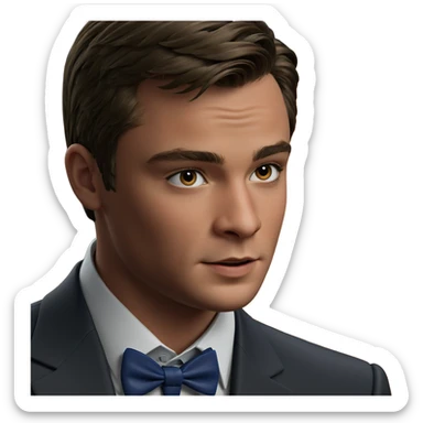 formal portrait of a boy sticker