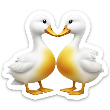 Two ducks kissing sticker