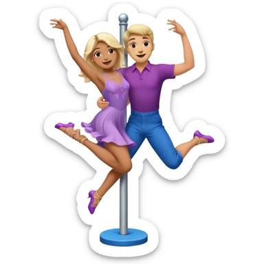 trans person with a female body but a male face dancing on a pole sticker