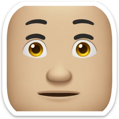 a bald light brown skin male head brown eyes larger black eyebrows square jaw sticker