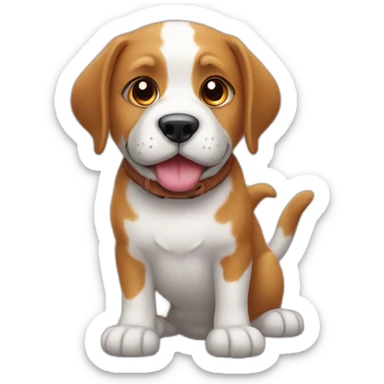 chat qui fait un câlin à un chien sticker