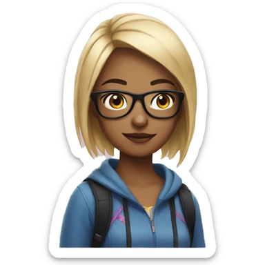 Gamer girl with glasses  sticker