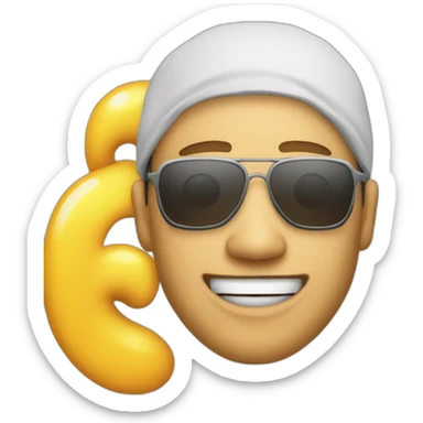 Happy-man-face-rapper-costume sticker