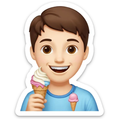 A person getting a ice cream Infinite happiness sticker