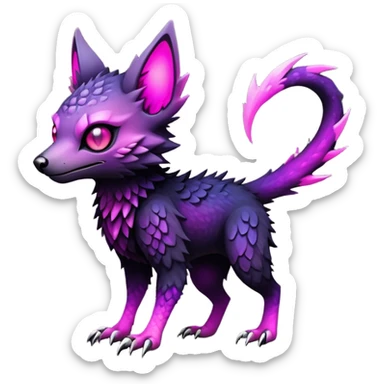 Cool Edgy Black-pink-purple-gradient badass Trico-animal-creature full body sticker