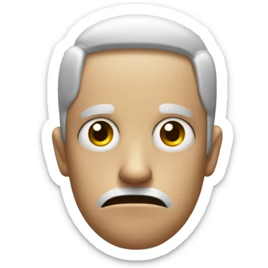 A face with a half eyes close looking bored and hand that holding the fac sticker