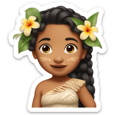 baby moana princess with flower in her hair disney sticker