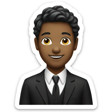 smiling boy in formal attire sticker