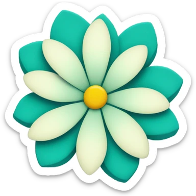 Teal diamond daisy sticker